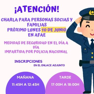 CHARLA SOBRE SEGURIDAD EN EL DÍA A DÍA PARA FAMILIARES DE PERSONAS CON ALZHEIMER.